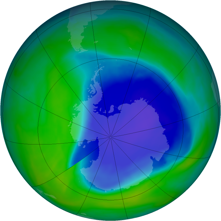 Antarctic ozone map for 26 November 2006